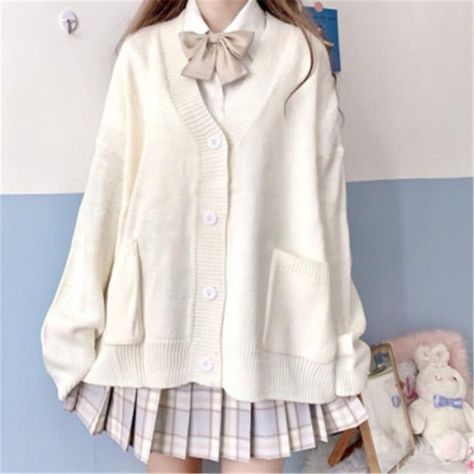 a424ed4bd3a7d6aea720b86d4a360f75desc48991050ri Preppy Mode, Cardigan Y2k, Outfit Cardigan, Knit Sweater Coat, The Cardigans, Autumn Sleeve, Solid Sweaters, Y2k Aesthetic Outfits, Cute Cardigans