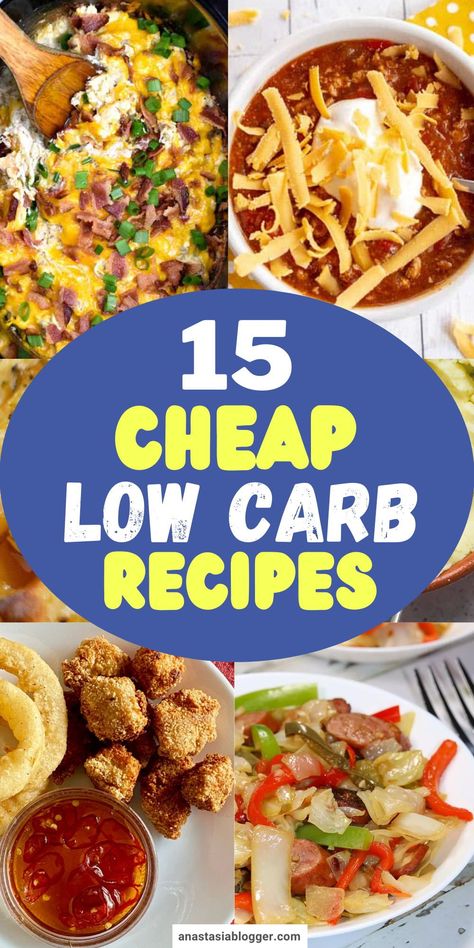 Are you on a weight loss journey? I have here 15 cheap low-carb recipes perfect if you are in need of some delicious dinner ideas! #lowcarb #dinnerrecipes #weightloss Meals Without Refined Carbs, Cheap Low Calorie Dinners, Cheap Low Carb Meals Budget, High Protein Low Carb Low Fat Recipes, Low Carb No Sugar Meals, Low Carb Cheap Meals, Low Carb Low Calorie Meals, Cheap Low Carb Meals, Cheap Low Carb