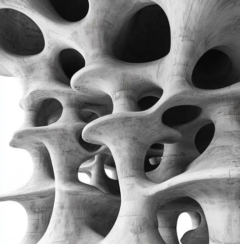 ↑↑↑ Larger size on website 🔸 A close-up of a concrete structure with a honeycomb-like design. The image is in black and white, hi 🔸 From Midjourney AI Image 3d Honeycomb, Honeycomb Concept Architecture, Honeycomb Structure, 3d Honeycomb Pattern, Honeycomb Close Up, Honeycomb Shape, Honeycomb Design, Concrete Structure, Honeycomb