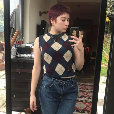 Look what I just found on Depop 🙌 https://depop.app.link/J4IGo6O6Vrb Argyle Sweater Vest, Argyle Sweater, Sweater Vest, White, Women's Top, Blue