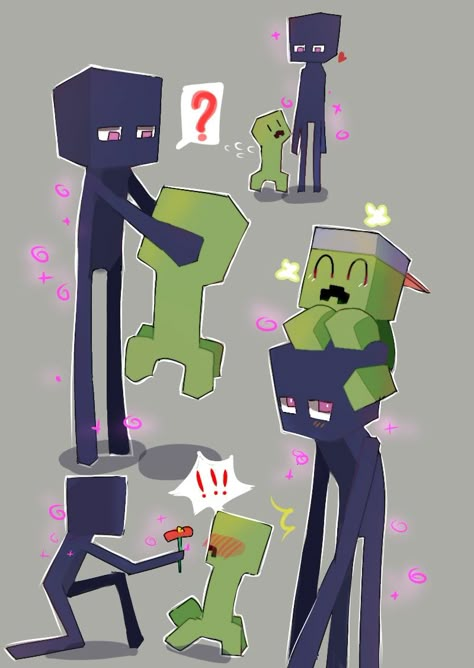 Minecraft Enderman X Creeper, Ender Dragon Fanart Human, Minecraft Spider Fanart, Minecraft Slime Fanart, Creeper X Enderman, Enderman Fanart Human, Cute Enderman, Enderman Fanart, Minecraft Slime