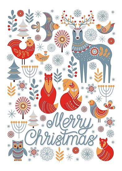 The pattern of animals, flowers, trees, birds. The #Scandinavian style. Folk art. #Christmas pattern.  #Posters #folkart #merrychristmas Scandinavian Folk Art Christmas Cards, Scandinavian Border Design, Scandinavian Folk Art Swedish Style, Scandinavian Folk Art Christmas, Folk Art Christmas Tree, Christmas Folk Art, Folk Art Christmas, Arte Folk, Animals Flowers