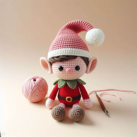 Elf Crochet Pattern, Elf Amigurumi, Crochet Elf, Elf Toy, Knitting For Charity, Elf Hat, Red Yarn, Christmas Crochet Patterns, Crochet Lovers