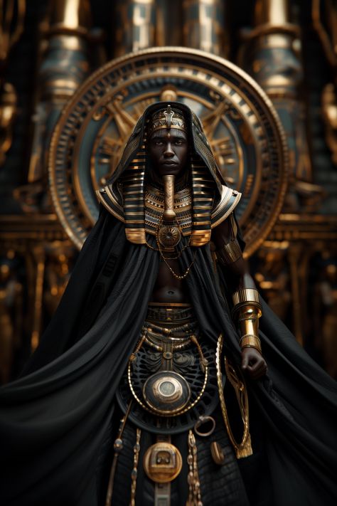 African Gods, Egyptian Decorations, African Kings, Black Gods, Artificial Art, Egyptian Warrior, Black Power Art, Africa Continent, African Mythology