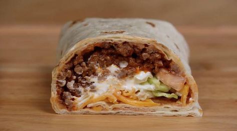 Fullfilling Food, Taco Bell Burrito Supreme Recipe, Taco Bell Burrito Recipe, Taco Bell Burrito Supreme, Burrito Supreme Recipe, Taco Bell Burrito, Potato Burrito Recipe, Burrito Supreme, Taco Bell Beef