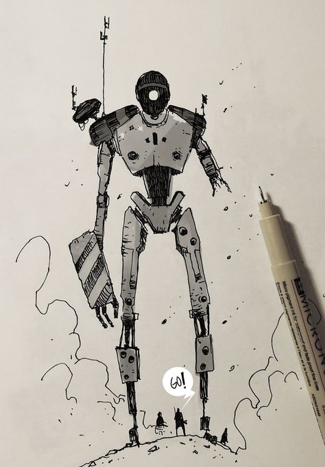 Space Art Character, Robot Drawing Reference, Ink Character Design, Humanoid Robot Art, Robot Art Drawing Sketch, Anime Robotics, Robot Drawing Sketches, Robot Skeleton Art, Cute Robot Drawing