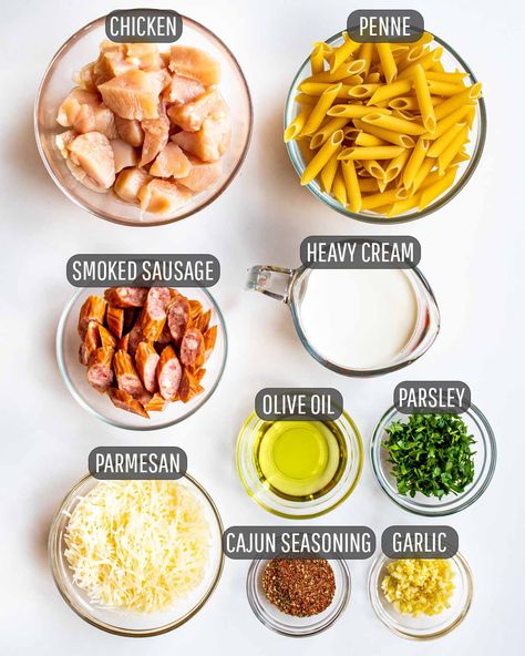 Creamy Smoked Sausage Pasta Recipes, Creamy Cajun Chicken And Sausage Alfredo Pasta, Smoked Chicken Alfredo, Chicken Seasoning For Alfredo, Chicken Sausage Alfredo Pasta, Spicy Chicken Alfredo Pasta, Cajun Fettucini Alfredo, Cajun Chicken And Shrimp Alfredo, Chicken Sausage Alfredo