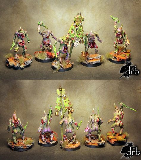 Nurgle Demon, Nurgle Miniatures, Chaos Daemons, 40k Warhammer, Miniature Inspiration, Warhammer Miniatures, 40k Chaos, Painted Miniatures, Heroic Fantasy