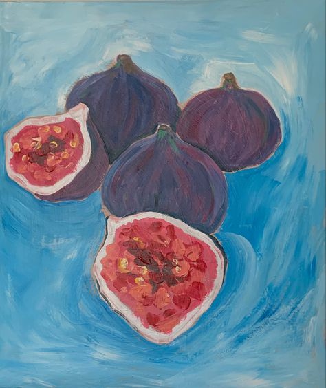 Fig acrylic on canvas Fruit Art, Drawing Inspo, Acrylic On Canvas, Fig, Acrylic Painting, Canvas Painting, Canvas Art, Paintings, Drawings