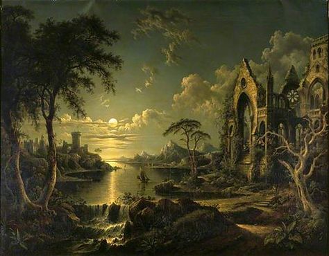 BBC - When Gothic Was Born - About the Season Sebastian Pether, Gothic Landscape, Art Mini Toile, Moonlight Painting, Gothic Church, Textured Canvas Art, Art Uk, Painting Gallery, Classical Art