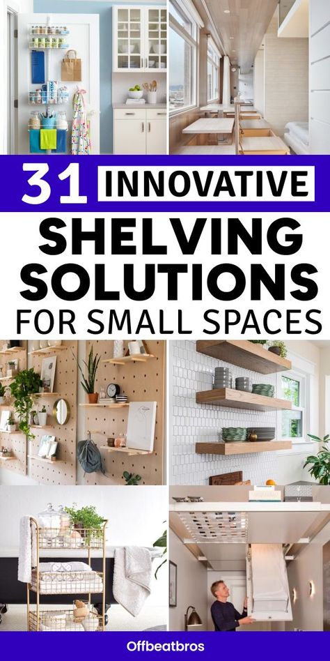 Running out of room for your belongings? Check out creative shelving solutions like shelves furniture and DIY floating shelves to optimize your storage without sacrificing design. Don’t forget to save this pin for future inspiration! Smart Shelving Ideas, Small Space Shelving Ideas, Wall Shelving Ideas, Under Cabinet Drawers, Suspended Shelves, Small Spaces Storage, Creative Shelving, Shelves Furniture, Diy Floating Shelves