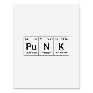 PuNK Periodic Table Element Word Chemistry Symbols Temporary Tattoos Chemistry Symbols, Punk Tattoo Ideas, Punk Rock Tattoos, Punk Symbols, Chemistry Tattoo, Periodic Table Elements, Simple Tats, Traditional Black Tattoo, Table Elements