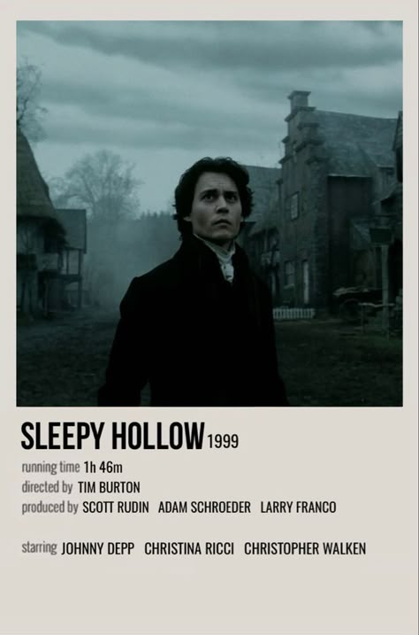 Sleepy Hallow Poster, Sleepy Hollow Movie Poster, Gothic Movie Poster, Gothic Movies List, Tim Burton Movie Posters, Tim Burton Sleepy Hollow, Tim Burton Poster, Sleepy Hollow Aesthetic, Sleepy Hollow Poster