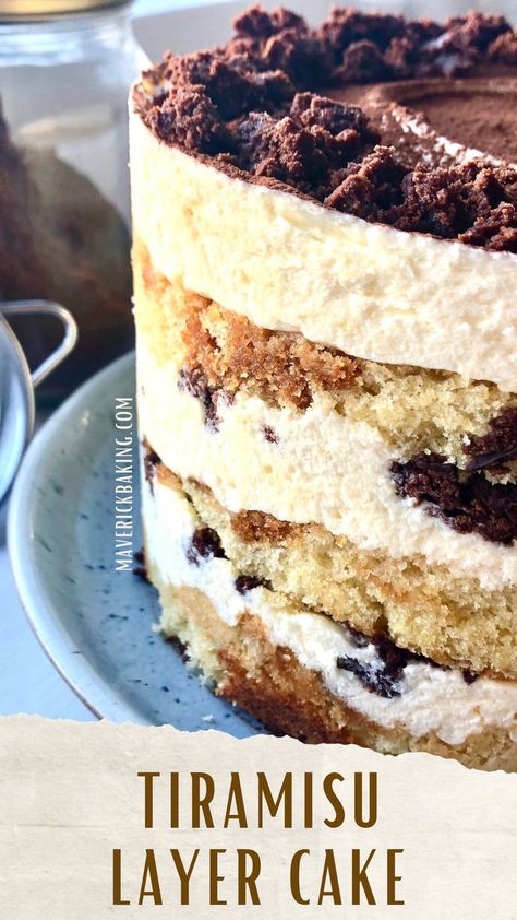 Tiramisu Cake Recipe, British Cake, Easy Tiramisu Recipe, Bakery Cupcakes, Pie Crust Designs, Mascarpone Frosting, Italian Dessert, Tiramisu Cake, Culinary Art