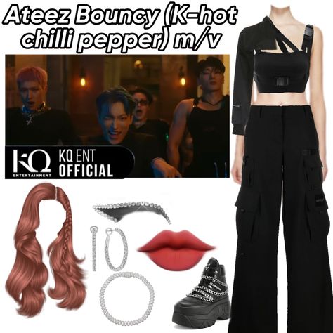 Ateez bouncy (K-hot chillie pepper) m/v (2/4) Ateez Concert Outfit Ideas, Ateez Concert Outfit, Bouncy Ateez, Ateez Outfits, Ateez Bouncy, Visual Kei Outfits, Ateez Concert, Korean Outfits Kpop, Outfit Concert