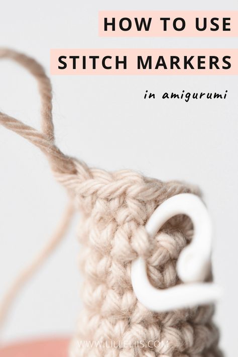 How to use stitch markers in amigurumi crochet | lilleliis Amigurumi Tutorial, Crochet Instructions, Knit Stitch, Learn To Crochet, Being Used, Stitch Markers, Crochet Tutorial, Crochet Stitches, Crochet Amigurumi