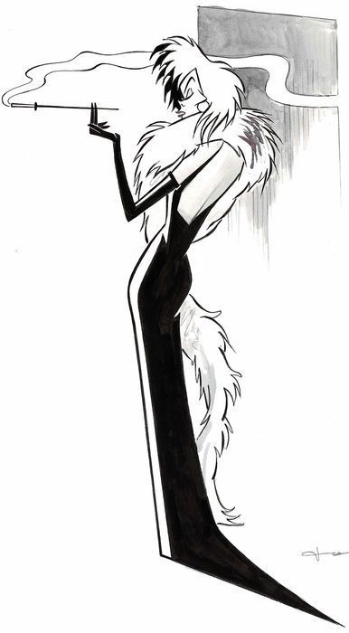 Mother Gothel Tattoo, Cruella Deville Drawing, Cruella Deville Aesthetic, 101 Dalmatians Cruella, Arte Doodle, Cruella Deville, Images Disney, Dark Disney, Pinturas Disney