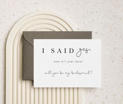 Funny Bridesmaid Proposal Card, I Said Yes Now Its Your Turn, Will You Be My Bridesmaid Card, Maid of Honour Proposal Card - Etsy Canada Funny Bridesmaid Proposal Cards, Maid Of Honour Proposal, Funny Bridesmaid Proposal, Bridesmaid Funny, Be My Bridesmaid Card, Bridesmaid Proposal Card, Bridesmaid Card, Be My Bridesmaid Cards, Bridesmaid Proposal Cards