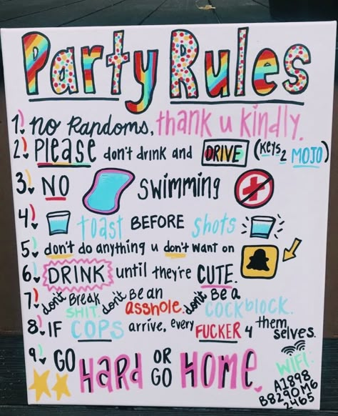 VSCO - arianaweindling29 Birthday Rules, College Halloween Party, Party Rules, Teen Party Games, Drinking Games For Parties, Fun Drinking Games, 21 Day Fix Extreme, Dont Drink And Drive, Sleepover Games