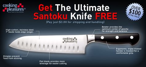 *HOT* Free Santuko Knife -- Worth $100!!     http://couponingawaydebt.com/?p=17322 Cooking Knife, Knife Patterns, Diet Smoothie Recipes, Exercise Plan, Diet And Exercise, Santoku Knife, Free Offer, Health Diet, Meal Plans