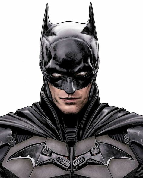 The Batman Robert Pattinson, Batman Robert Pattinson, Batman Face, Batman Redesign, Batman Concept, Batman Drawing, Celebrity Artwork, Caped Crusader, Comic Book Collection