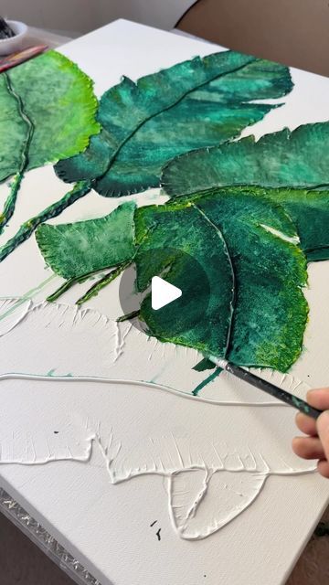 Amene ahmadi/Artist on Instagram: "Banana leaf painting in progress. Save me to come back and see the result." Banana Leaf Painting, Leaf Painting, Leaf Texture, Textured Art, Painted Leaves, Banana Leaf, Artist On Instagram, Texture Art, Come Back