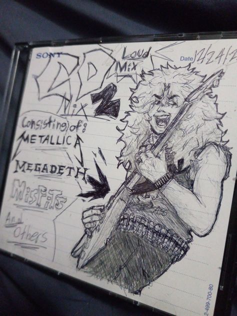 Metal Head Drawing, How To Burn A Cd, Metalhead Sketch, James Hetfield Fanart, James Hetfield Drawing, Band Drawing Reference, Metalhead Drawing, Metallica Drawing, Cd Drawing