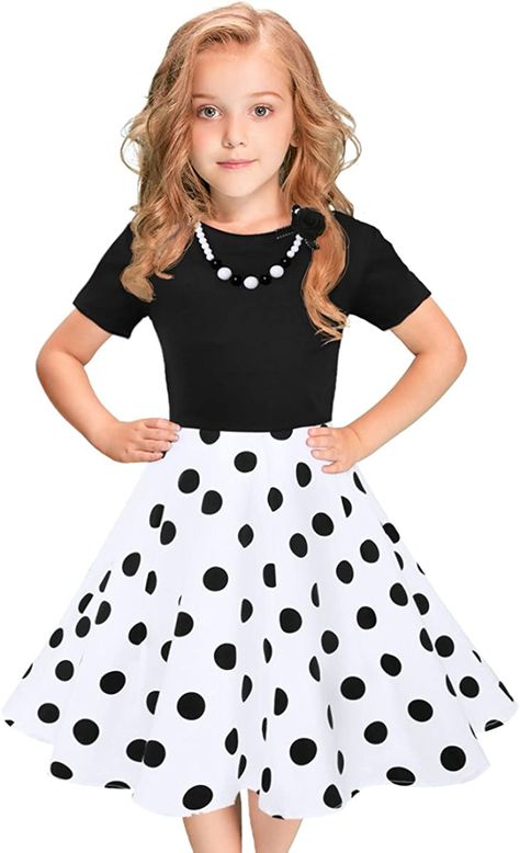 Halloween Dresses For Girls, Girls Vintage Dress, Luau Dress, Rockabilly Dresses, Girls Fall Dresses, Big Girl Dresses, Twirly Dress, Girls Dress Outfits, Vintage Girls Dresses