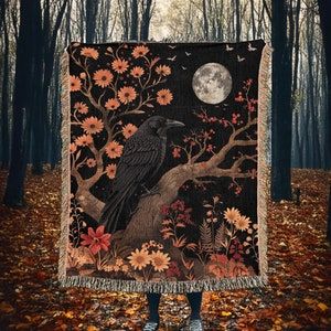 Enhance your outdoor experience with our Dark Cottagecore Crow Blanket Tapestry Rug! Perfect for picnics and nature lovers, this woven blanket showcases a stunning raven design. Made from soft, durable cotton, it’s ideal for laying on the grass, enjoying a woodland picnic, or using as a decorative throw at outdoor gatherings. This woven piece adds a touch of gothic elegance to your outdoor adventures. It’s also a wonderful gift for anyone who loves dark academia and cottagecore aesthetics.🖤🌿 Gothic Bedroom Decor, Woodland Aesthetic, Crow Halloween, Witchcraft Decor, Gothic Decor Bedroom, Blanket Tapestry, Tapestry Rug, Gothic Bedroom, Vintage Inspired Art