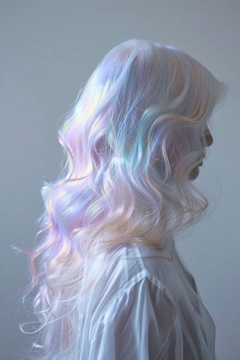 Beauty Hair Opalescent Hair, Oil Spill Hair, Moonstone Hair, Iridescent Hair, Futuristic Hair, Glitter Roots, Holographic Hair, Κούρεμα Bob, Opal Hair