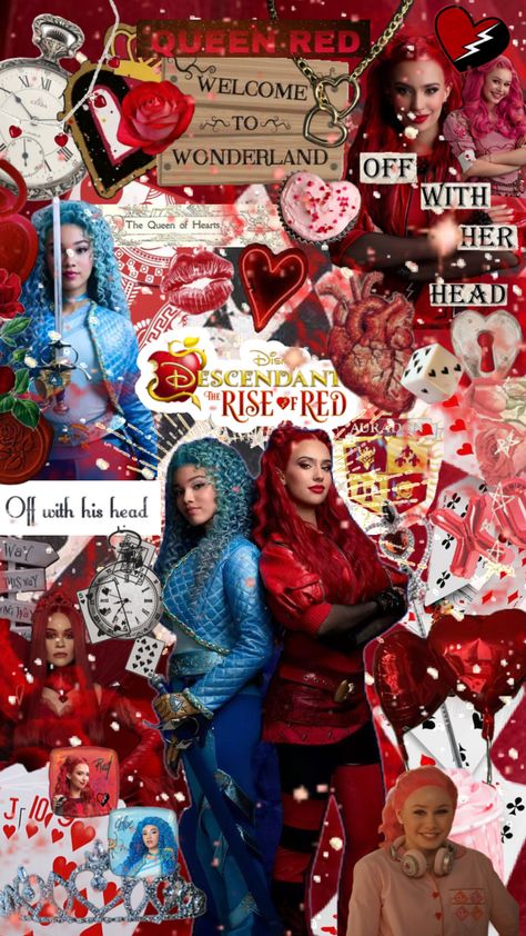 #vibes #music #wallpaper #art #wallpaper #quotes #red #redaesthetic #riseofred #descendants ❤️ Descendants Wallpaper, Off With His Head, Red Quotes, Disney Channel Descendants, Red Charm, Hello Kitty Crafts, Disney Descendants, Wallpaper Art, Music Wallpaper