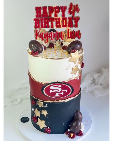 American Football Cake, 49ers Grooms Cake, 49er Cupcakes, 49ers Cupcakes, 49ers Cookie Cake, American Football Cake Design, San Francisco 49ers Cake, 49ers Cake, Football Cake Design