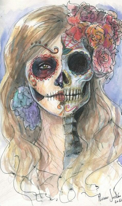 Artbook Ideas, Mexican Ghost, Day Of The Dead Artwork, Skull Drawings, Mexican Skull, Day Of The Dead Art, Skulls Drawing, Day Of The Dead Skull, Mexican Skulls