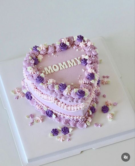 Lavender Heart Cake, Happy Birthday Ma, Lavender Cake, Lavender Heart, Mini Cakes Birthday, Cake Inspo, Heart Cake, Purple Love, Work Inspiration