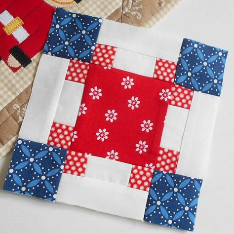 Quilt Blocks Easy, Block Quilt, Quilt Block Patterns Free, Quilt Square Patterns, Sampler Quilts, Patriotic Quilts, Patchwork Quilt Patterns, Quilt Block Tutorial, Quilting For Beginners