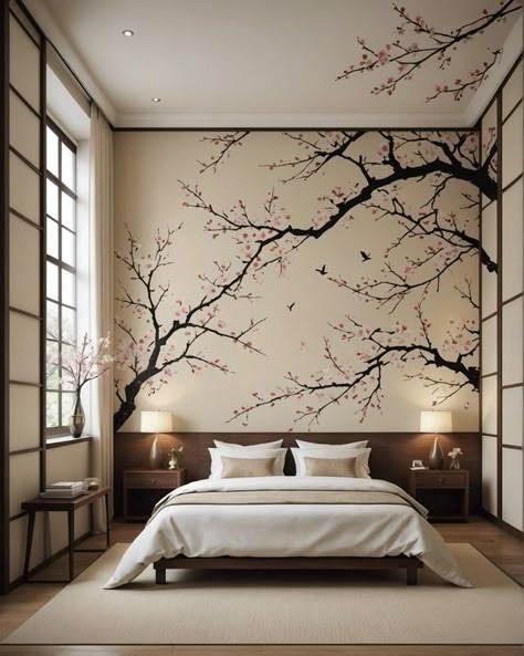 20 Incredible Japanese Boho Bedroom Decor Ideas – ToolzView Zen Bedroom Wall Decor, Asian Aesthetic Room Decor, Asia Inspired Bedroom, Asian Inspired Decor Master Bedrooms, Japanese Room Ideas Bedroom Designs, Modern Zen Bedroom Ideas, Japanese House Decor Interior Design, Japanese Wallpaper Bedroom, Japanese Room Style