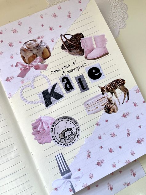 Pink Journal Design Ideas, Sketch Ideas Coquette, Coquette Notes Ideas, Pink Journal Design, Journal Page Ideas Coquette, About Me Journal Page Coquette, 2024 Writing Design, Coquette Journal First Page, Coquette Notes Design