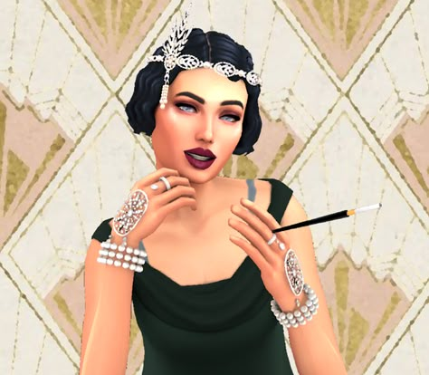 Sims 4 Roaring 20s Cc, Sims 4 Flapper Cc, Sims 4 1920s Cc, Cc For Sims 4, Sims Accessories, 20s Wedding, 1920 Dress, Flapper Headpiece, The Sims 4 Download