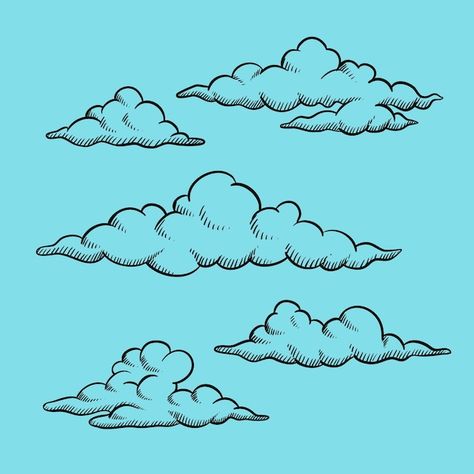 Drawn Clouds, Sketch Cloud, Memories Anime, Latest Graphic Design Trends, Cloud Illustration, A Level Art Sketchbook, Cartoon Clouds, Cloud Vector, Cloud Drawing