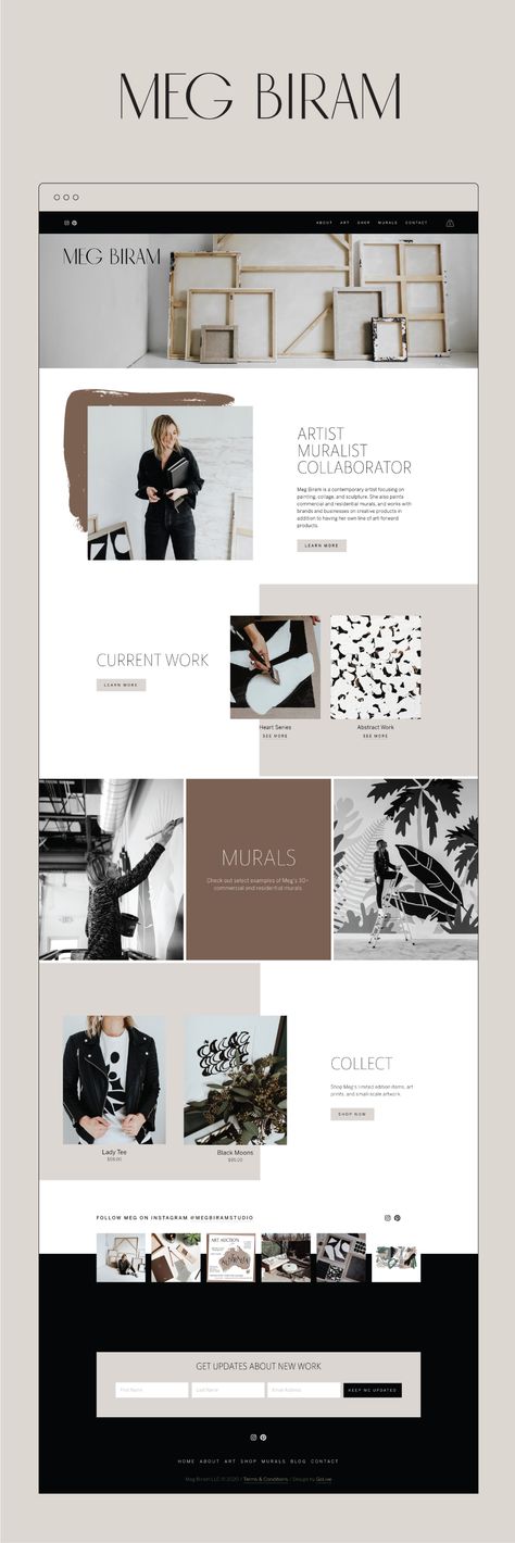 Artist Website Inspiration, Neutral Website Design Inspiration, Paint Website Design, Art Website Design Inspiration, Contemporary Website Design, Artistic Web Design, Artistic Website Design, Painting Website Design, Neutral Website Design