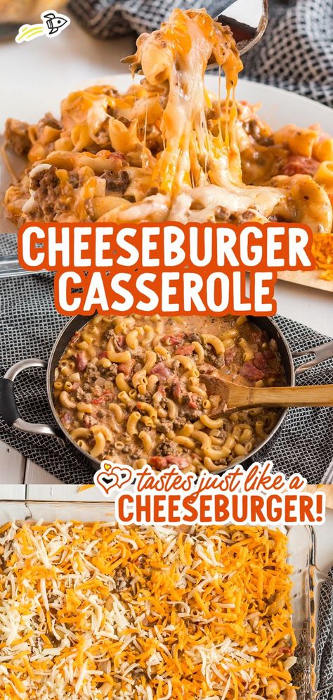 Cheeseburger Casserole Cheesy Hamburger Casserole Recipes, Ground Beef Casserole Recipes Healthy, Cheese Hamburger Casserole, Casserole Recipes For Dinner Beef, Ground Beef Bake, Burger Flavors, Cheese Burger Casserole, Recipes With Hamburger Meat, Casserole With Beef