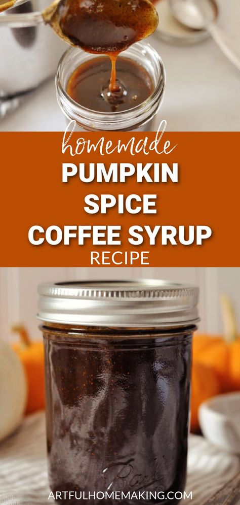 This pumpkin spice coffee syrup recipe is so perfect for fall. With just a few simple ingredients, this easy pumpkin spice coffee syrup will transform your regular coffee. Pumpkin Coffee Syrup, Homemade Coffee Syrup Recipes, How To Make Pumpkin Syrup For Coffee, Pumpkin Syrup For Coffee, Pumpkin Spice Simple Syrup Recipe, Pumpkin Spice Coffee Syrup, Best Fall Coffee Syrups, Pumpkin Syrup Recipe, Diy Pumpkin Spice Syrup For Coffee