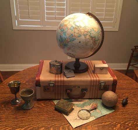 Indiana Jones party decor Archeology Theme Party, Indiana Jones Office Aesthetic, Indiana Jones Aesthetic Decor, Indiana Jones Room Decor, Indiana Jones Decorations, Archeology Party, Indiana Jones Party Decorations, Indiana Jones Decor, Archaeology Party