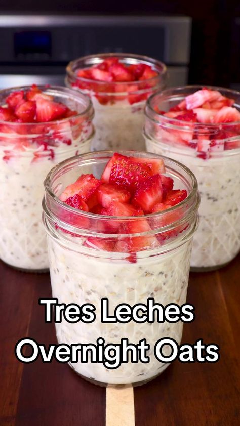 Tres Leches Oatmeal, Horchata Overnight Oats, Tres Leches Overnight Oats, Overnight Oats Tiktok, Date Night Meals, Over Night Oats, Cottagecore Recipes, Oat Recipes Healthy, Overnight Oats Recipe Healthy