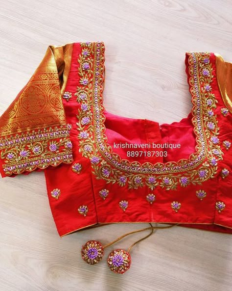 Work Blouses For Pattu Sarees, Pattu Blouse Maggam Work Designs, Simple Maggam Works, Pattu Blouse Designs Latest Without Work, Simple Latest Maggam Work Designs, Pattu Blouse Design Models, Cut Work Blouse Designs, Simple Maggam Work Blouses, Magam Work Blouses