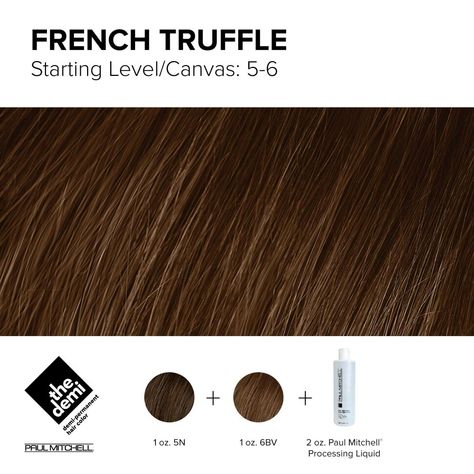 Color XG formula created by Paul Mitchell Paul Mitchell Color Chart, Level 5 Hair Color, Demi Hair Color, French Truffles, Hair Color Swatches, Paul Mitchell Hair Products, Paul Mitchell Color, Professional Hair Color, Hair Color Formulas