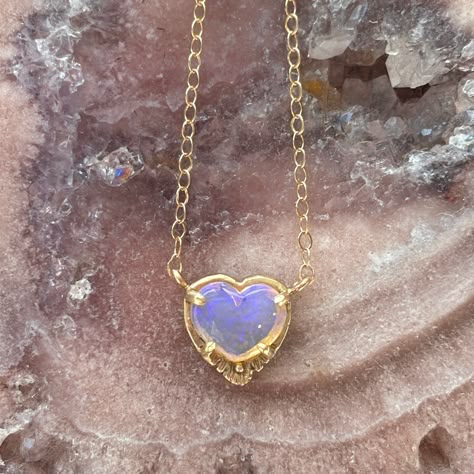 Myth and Stone Radiant Heart opal necklace Blue Confetti, Fancy Things, Bling Ring, Mermaid Aesthetic, Gold Chain With Pendant, Water Element, Solid Gold Chains, Dope Jewelry, Classy Jewelry