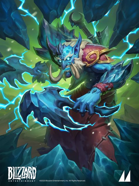 ArtStation - Hearthstone Hero Skin | Scourgebound Bru'kan Hearthstone X Blitzen Fan Art, Warcraft Heroes, Hearthstone Witchwood Art, Wow Of Warcraft, Hearthstone Heroes, Hearthstone Game, Blizzard Hearthstone, Splash Art, Warcraft Art