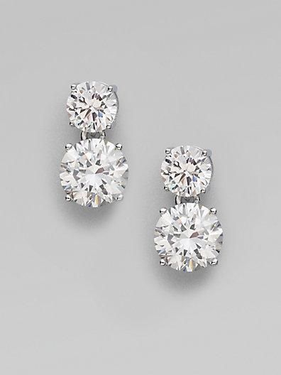 Simply the perfect gift! #diamondearrings Double Stud Earrings, Diamond Wedding Jewelry, Cz Jewelry, Wedding Jewelry Sets, Diamond Fashion, Dream Jewelry, Wedding Earrings, Diamond Earrings Studs, Diamond Studs