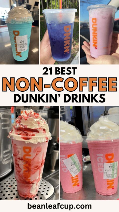 Discover the ultimate Dunkin' non-coffee drinks! From fruity refreshers to creamy smoothies, these beverages will keep you cool and satisfied. Perfect for non-coffee lovers looking for a delicious pick-me-up! 🍹✨ Oreo Dunkin Drink, Dunkin Donuts Drinks No Coffee, Dunkin Non Coffee Drinks, Dunkin Donuts Secret Menu Coffee, Non Coffee Dunkin Drinks, What To Get From Dunkin, Butter Pecan Dunkin Order, Dunkin Decaf Iced Coffee, Dunkin Drinks To Try No Coffee